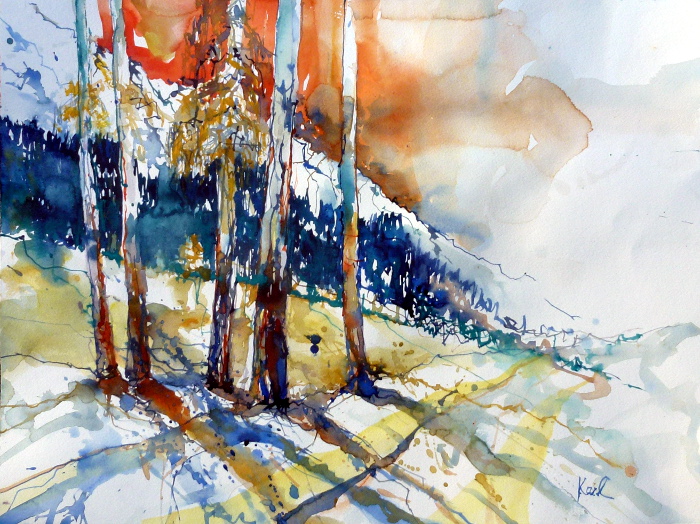 ramsau dachstein aquarell